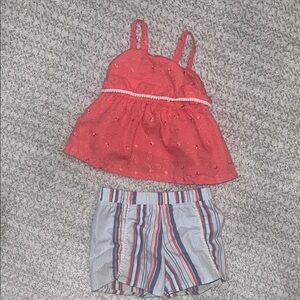Penelope Mack Baby Girl red white and blue matching set 12M Spring Summer